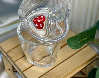 Juego de vasos de chupito con forma de corazón: Cristalería divertida, brindis de boda (6 piezas)