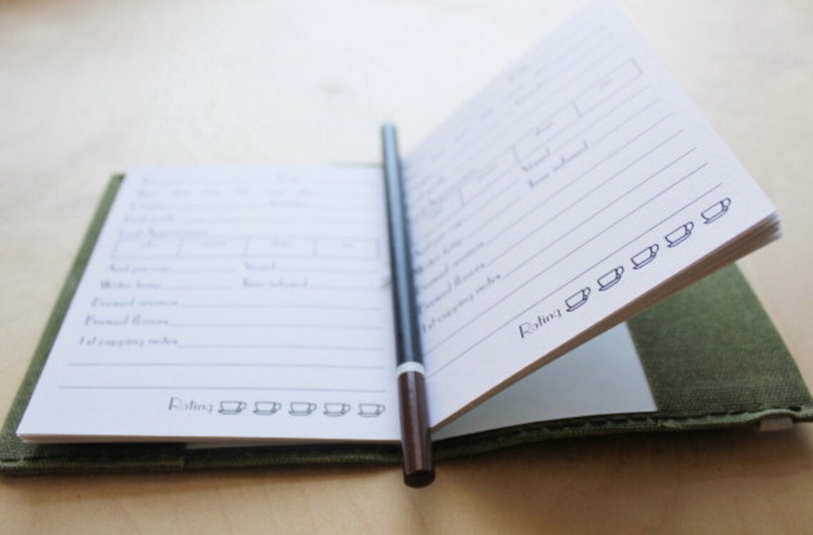 Tea Tasting Waxed Canvas Refillable Journal //waxed Canvas Etsy