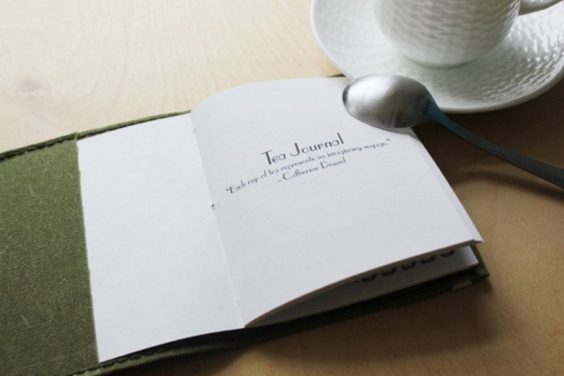 Tea Tasting Waxed Canvas Refillable Journal //waxed Canvas Etsy
