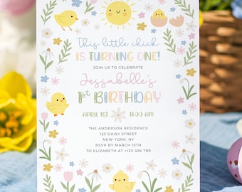 Chicken Birthday Welcome Sign, This Little Chick is Turning One Sign, Barnyard Birthday Party Welcome Sign, Farm Birthday Party Sign