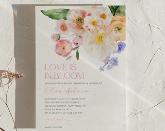 Wildflower Bridal Shower Invitation: Editable Template (5x7 inches)