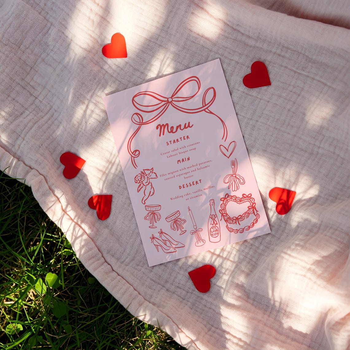 Galentine's Dinner Menu, Valentine's Party Menu Template, Galentine's ...