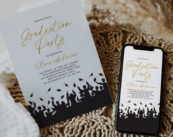 Graduation Party Invitation: Class of 2025, Editable Template (5x7 inch)