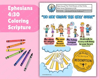 Ephesians 4:30 Bible Verse Coloring Page | Sunday School Activity (PDF Download)