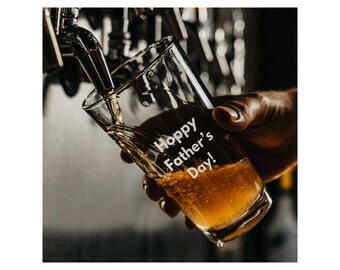 Hoppy Father's Day Pint Glass, Dad Pint Glass, Dad Beer Mug, Father's Day Gift, Christmas Gift for Him, New Dad Gift, Beer Gift for Dad