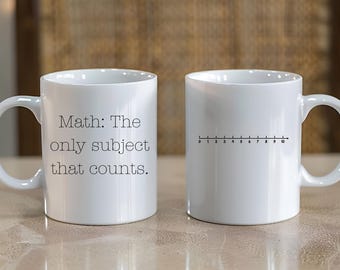 Math The Only Subject That Counts Mug, Math Teacher Mug, Mug for Math Teacher, Funny Gift for Math Teacher, Funny Math Teacher Mugs, Math
