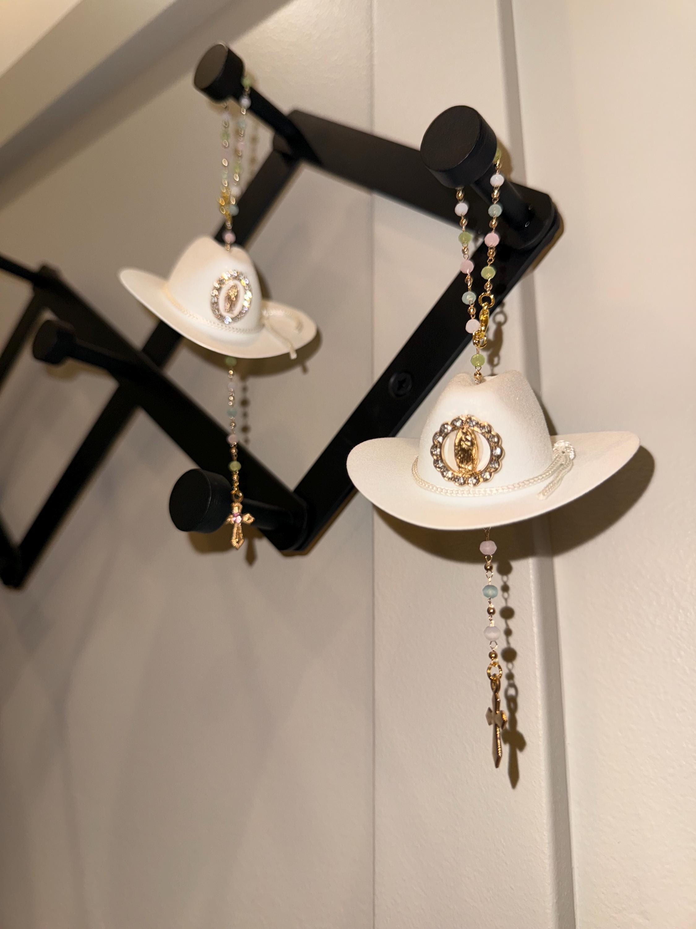 Western Rosary, Cowboy Hat Rosary - Rosario con Tejana, Bautizo Ranchero | Recuerdo de Bautizo - Baptism Favors