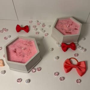 Handmade gypsum candle holders, soy wax candle