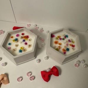 Handmade gypsum candle holders, soy wax candle
