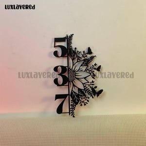 Custom Sunflower Metal Address Sign, Sunflower House Number For Decor, Housewarming Gift for New Home, Address Metal