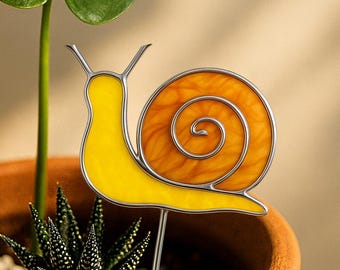Palo per piante a forma di lumaca in vetro colorato: acchiappasole per vasi e decorazioni da giardino, regalo decorativo per amanti delle piante e della natura