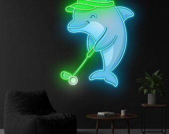 イルカがジャンプするLEDネオンサイン、水中動物アート - Etsy 日本