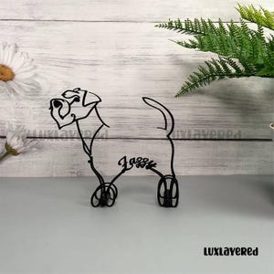 Personalized Schnauzer Dog Desk Decoration, Custom Pet Name Sign, Metal Dog Lover Gift, Pet Memorial Gift For Dog Lover