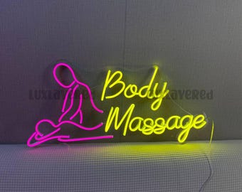 Custom Body Massage Neon Sign: Spa Room Decor, Wellness Gift
