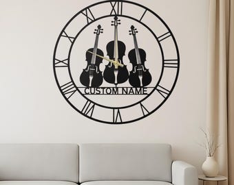 Acoustic Violin Clock – Handmade Music Lover Wall Decor - Etsy