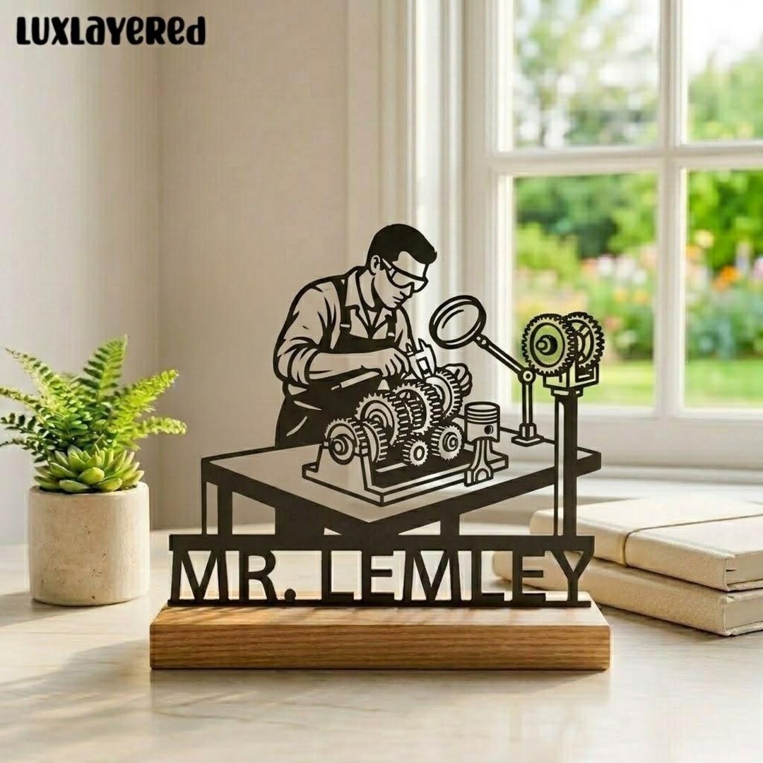 Mechanical Engineer Table Decor, Custom Engineering Desk Name Plate ...