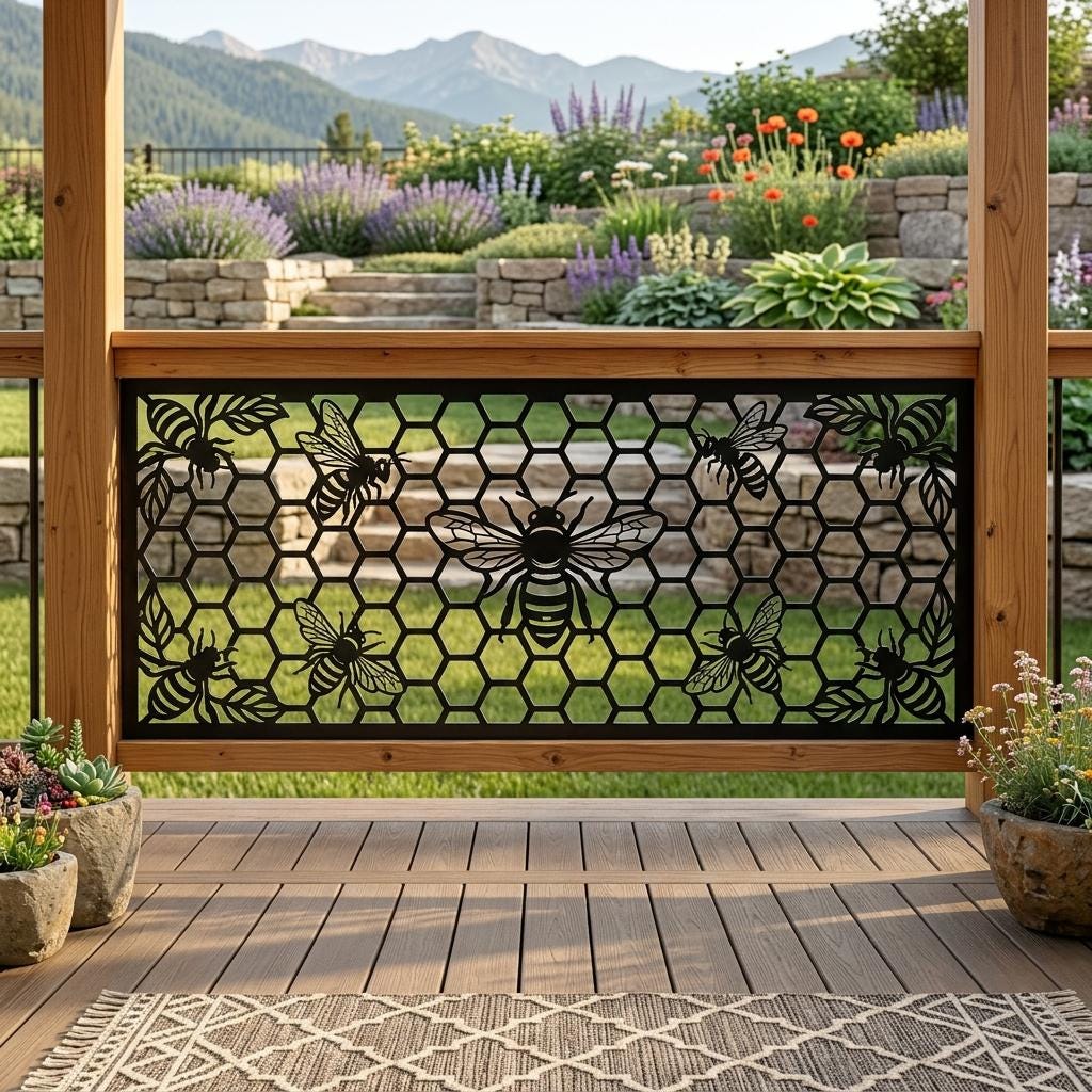 Honeycomb Metal Railing Panel, Custom Honeybee Balustrade Insert ...
