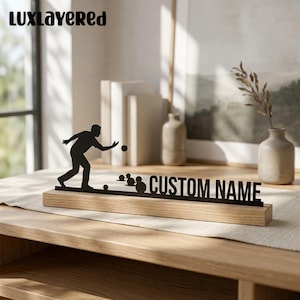 Gepersonaliseerde metalen tafeldecoratie voor jeu de boules, tafeldecoratie voor buitenspellen, cadeau voor sportatleten
