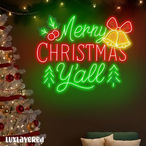 Merry Christmas Neon Sign: Holiday LED Wall Decor, Home Decor, Christmas Gift