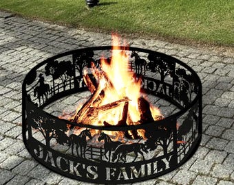 Cowboy Feuer Ring: Cowboy Metall Outdoor Feuerstelle Ring, Cowboy Liebhaber Geschenk