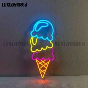 Ice Cream Neon Sign For Gelato Shop Wall Decor, Ice Cream Led Light, Custom Neon Sign, Ice Cream Wall Art Gift, Ice Cream Neon Decor