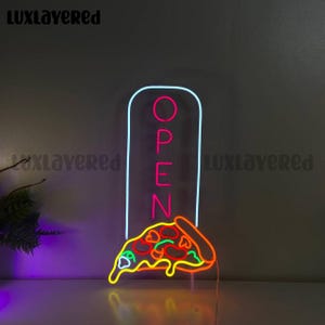 Pizza Neon Sign Open For Restaurant Wall Decor, Pizza Led Light, Custom Neon Sign, Kitchen Decor, Led Open Sign, Pizza Shop Decor