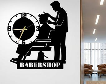 Barbershop Metal Wall Clock, Hairdresser Decor, Custom Salon Sign Art, Fathers Day Gift