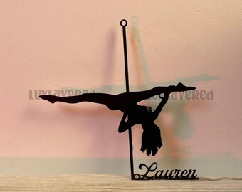 Personalized Pole Dance Metal Sign: LED Light Wall Art