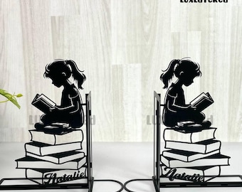Fermalibri personalizzati per ragazze che leggono: regalo in acciaio inossidabile per gli amanti dei libri