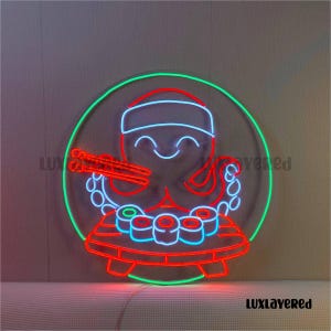 Sushi LED Neon Sign: Japanese Restaurant Wall Decor