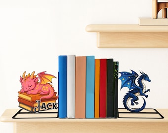 Dragon Metal Bookend: Handmade Dragon Desk Sculpture, Dragon Lovers Gift