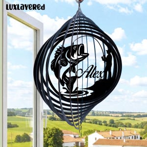 Personalisiertes Angeln Metall Windspiel: Benutzerdefinierte Outdoor Yard Art