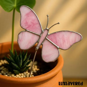 Estaca de mariposa de vitral: Atrapasol para macetas y decoración de jardín, regalo para jardineros y amantes de la naturaleza.