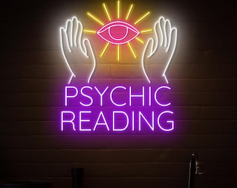 Psychic Reading Neon Sign, Spiritual Led Light, Custom Neon Sign, Tarot Studio Decor, Gift For Tarot Reader