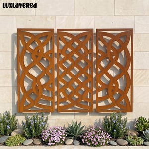 Celtic Knot Garden Panel, Geometric Trellis Metal Sign, Abstract Pattern Privacy Screen, Modern Home Decor