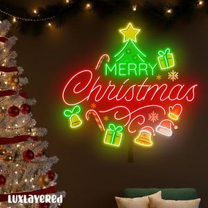 Merry Christmas Neon Sign: Christmas Wall Decor, Christmas Party Decor