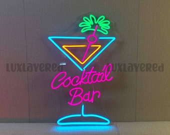 Custom Cocktail Bar LED Neon Schild: Personalisierte Pub Wandkunst