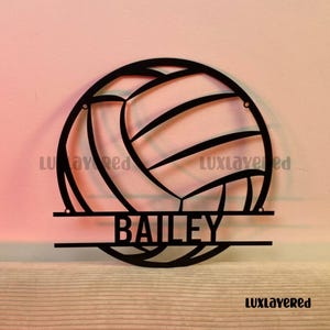 Personalized Volleyball Metal Sign: LED Light Wall Art