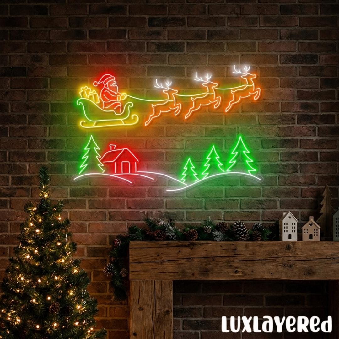 Christmas Deer Neon Sign - Etsy