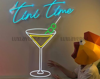 Custom Martini Neon Sign: LED Cocktail Glass Bar Decor