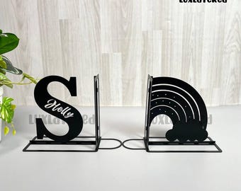 Sujetalibros de metal arcoíris: decoración de escritorio de acero inoxidable, regalo para amantes de los libros