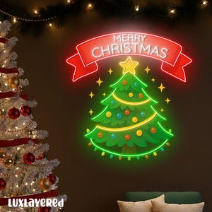 Merry Christmas Neon Sign: Holiday LED Wall Light, Home Decor, Christmas Gift
