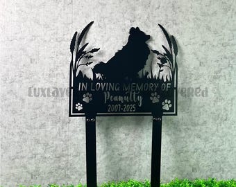 Personalized Pomeranian Memorial Stake: Custom Metal Dog Garden Art