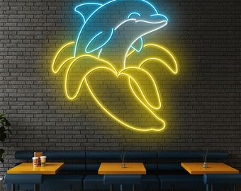 イルカがジャンプするLEDネオンサイン、水中動物アート - Etsy 日本