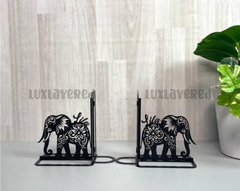Sujetalibros de elefante personalizados: decoración de escritorio de metal con forma de animal, regalo para amantes de las mascotas