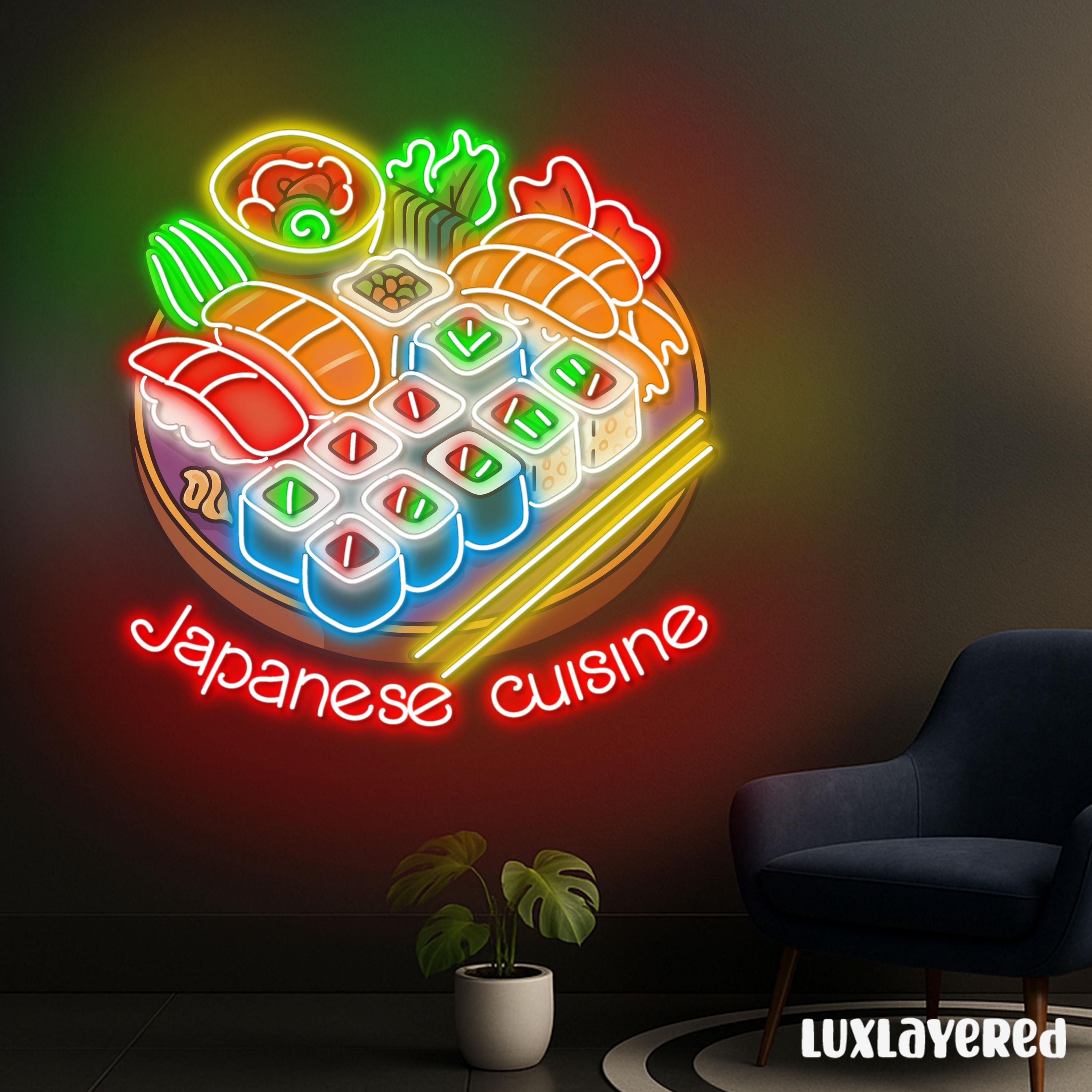 Japanese Cuisine Neon Sign for Restaurant Wall Decor, Sushi Led