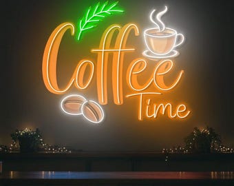 コーヒーカップネオンサイン、コーヒー豆ネオンライト、コーヒーLED 