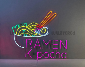LEDネオンサイン看板/ラーメン Amazon.co.jp: FINOTI ラーメン LED ネオンライト 壁装飾用 麺ライト