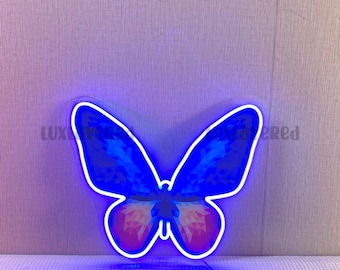 Custom Butterfly LED Neon Sign: Personalized Wall Decor