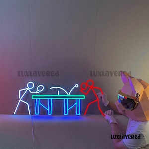 Neonreclame tafeltennis: aangepaste led-pingponggameroomdecoratie